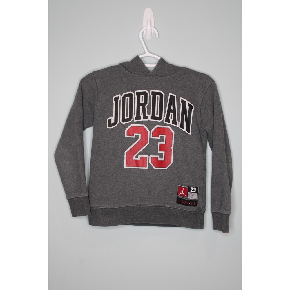 Jordan Boys Grey 23 Graphic Hoodie Sweatshirt Size S 8-10 C479-GEH 323